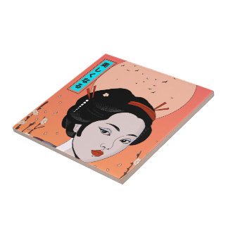 Azulejo Ser Bella Chica Geisha
