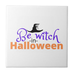 Azulejo Ser bruja con camisa de Halloween para Halloween