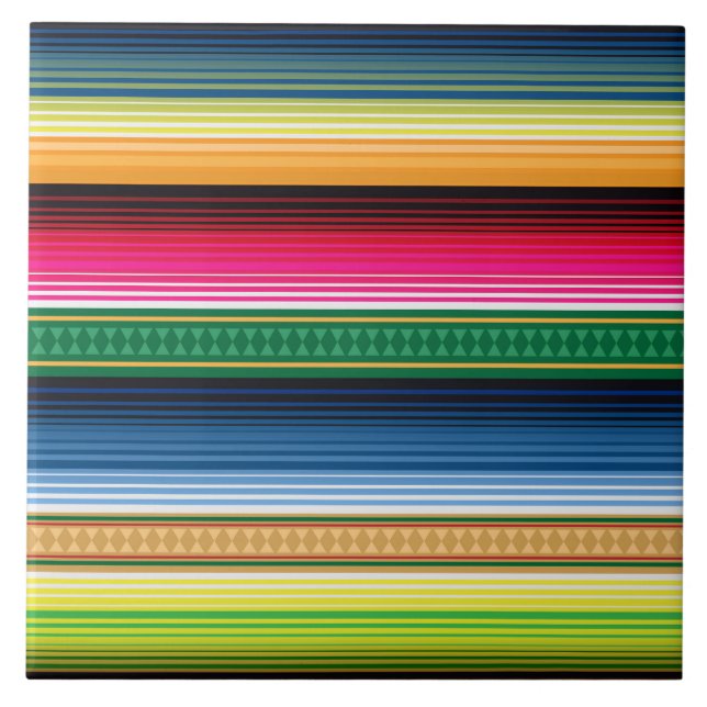 Azulejo Serape combinado mexicano tradicional (Frente)