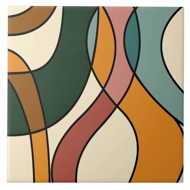 Azulejo Serene Savanna Gentle Abstract Modern Earthy  (Frente)