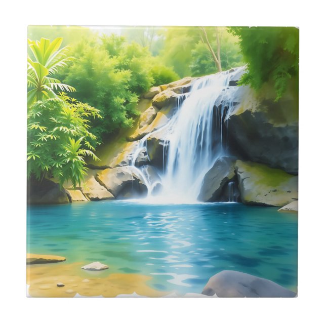 Azulejo Serene Waterfall Cascading (Frente)