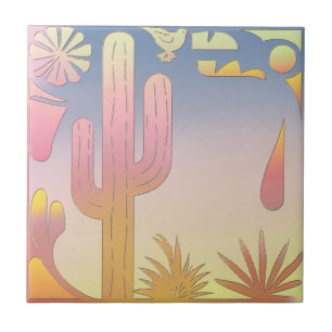 Azulejo "Serenidad del Desierto" (Enfermedad de Cactus y A