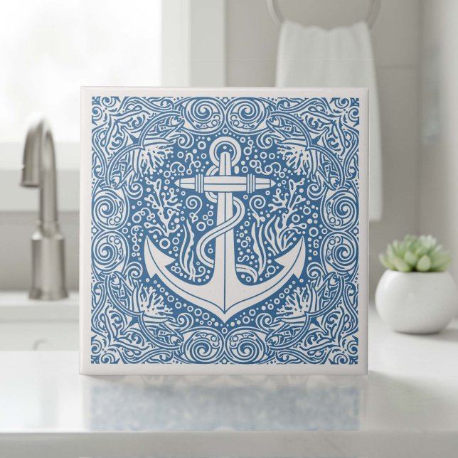 Azulejo Serie Coastal Life Ancla Azul D1208 (Subido por el creador)