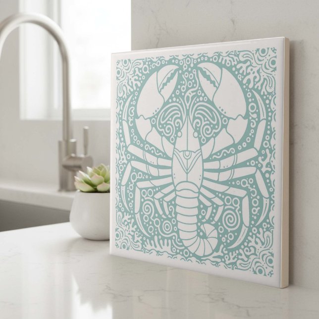 Azulejo Serie de Vida Costera Caballito de Mar Langosta D1 (Subido por el creador)