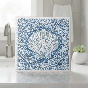 Azulejo Serie de Vida Costera Concha Azul D1208