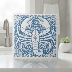Azulejo Serie de Vida Costera Langosta Azul D1208