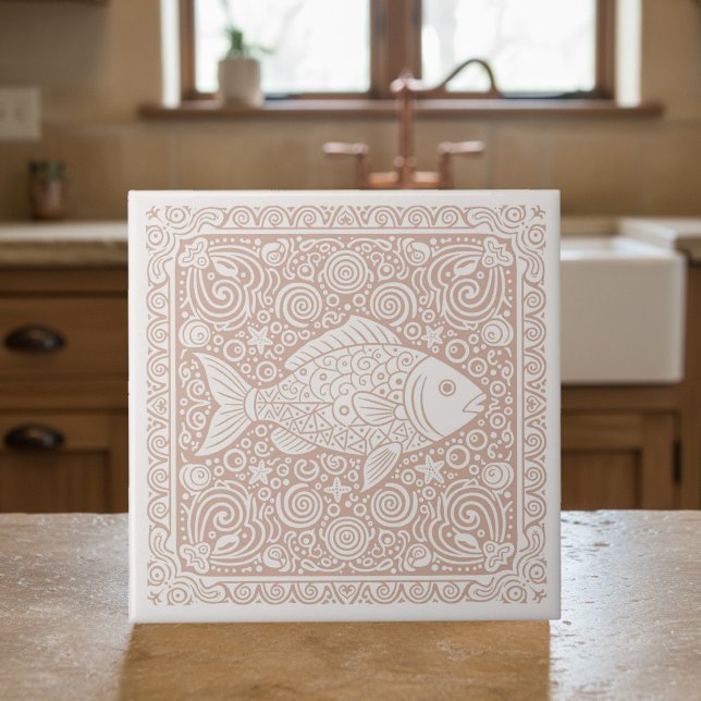 Azulejo Serie de Vida Costera Pez Coral D1208 (Subido por el creador)