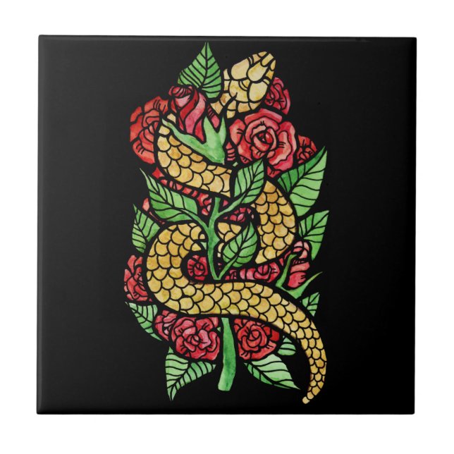 Azulejo Serpiente de flor (Frente)