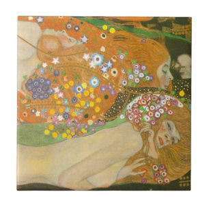 Azulejo Serpientes de agua II de Gustav Klimt, Art Nouveau