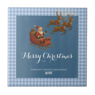 Azulejo Servilletas de Papel Santa Reno Ciervo Navidad