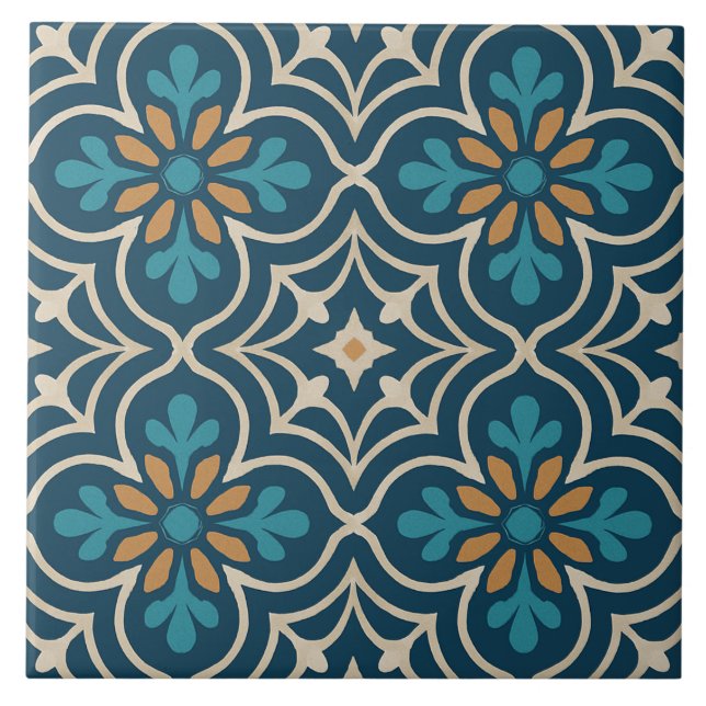 Azulejo Seville Bloom – Moorish Floral Tile Pattern (Frente)