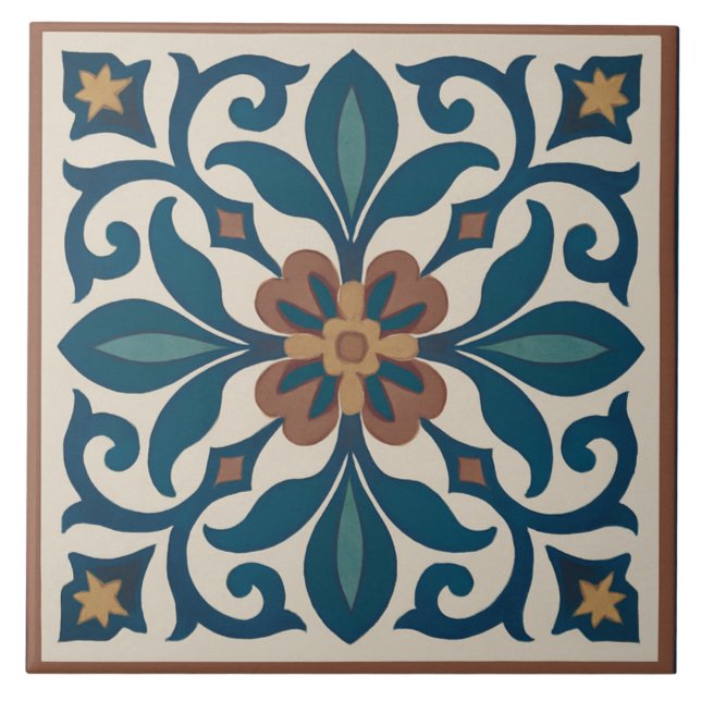 Azulejo Seville Garden – Andalusian Floral Tile Art (Frente)