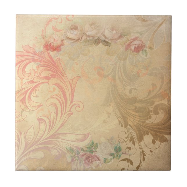 Azulejo Shabby Chic Floral Tile (Frente)