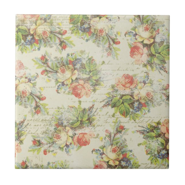 Azulejo Shabby Chic Floral Tile (Frente)