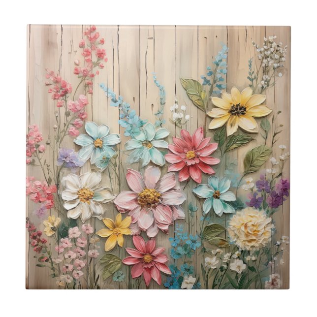 Azulejo Shabby Chic Flowers Tile (Frente)