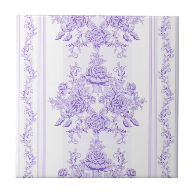 Azulejo Shabby chic,lavender,toile,patrón,floral,Victoria (Frente)