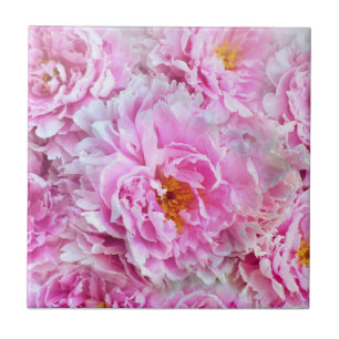 Azulejo Shabby Chic Pink Pastel Pink Peonies