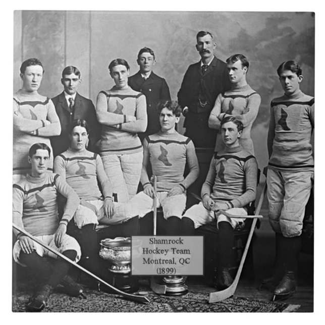 Azulejo Shamrock Hockey Team, Montreal, QC 1899 (Frente)