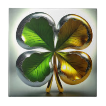 Shamrock irlandés de cuatro hojas Atractivo Verde 