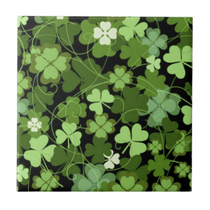 Azulejo Shamrock irlandés verde