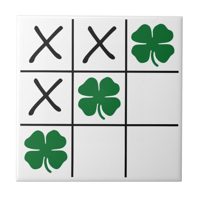 Azulejo Shamrock Tic Tac Toe (Frente)