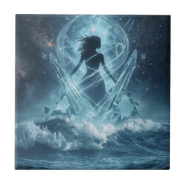 Azulejo She Who Rises from the Crystal Sea