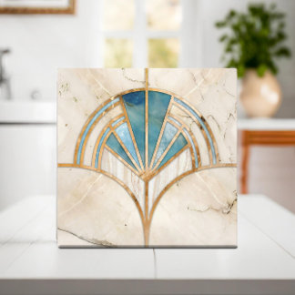Azulejo Shell de ventilador Art Deco - Marble traviesa y a