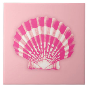 Azulejo Shell en el mar - rosa y blanco fucsia