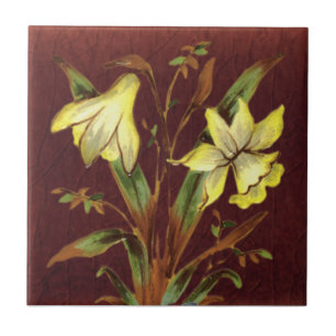Azulejo Sherwin y Cotton Barbotine Narcissus Repro #2