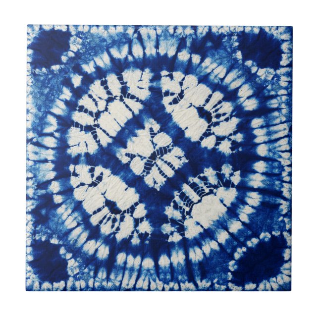 Azulejo Shibori Tie Dye South Seas Indigo Batik (Frente)