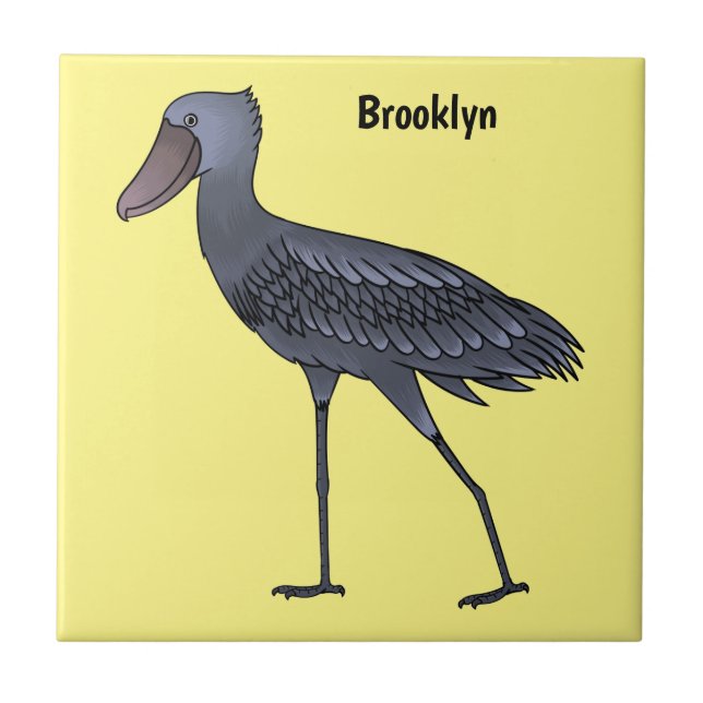 Azulejo Shoebill bird cartoon illustration  (Frente)