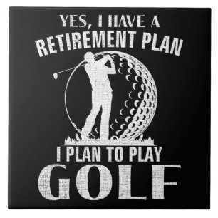Azulejo Sí, tengo un plan de jubilación Golf Divertido Gol