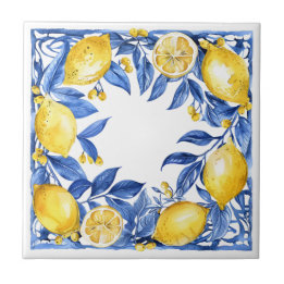 Azulejo Sicilian Lemon Tiles Pattern Mediterranean Dolce 