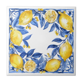 Azulejo Sicilian Lemon Tiles Pattern Mediterranean Dolce 