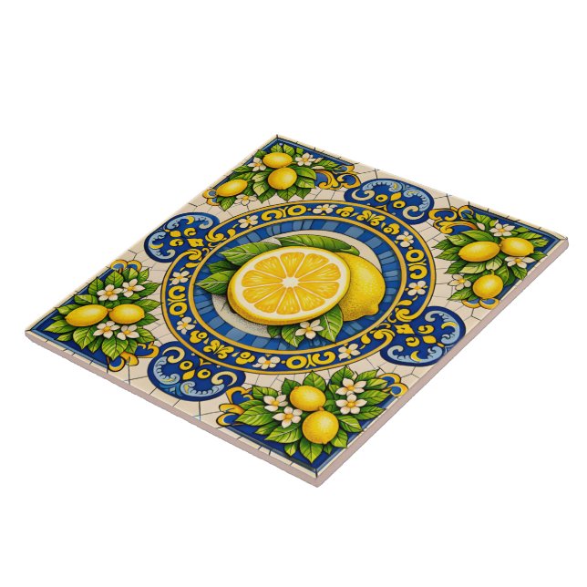 Azulejo Sicilian pattern lemons ceramic tile (Lado)