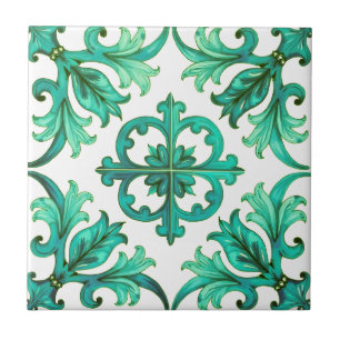 Azulejo siciliano, verano, limón, mosaico, verde,