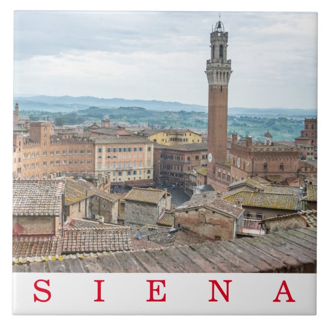 Azulejo Siena Piazza del Campo vista cerámica (Frente)