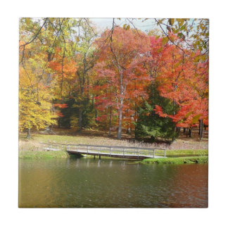 Azulejo Siete Springs Fall Bridge III Paisaje de Otoño
