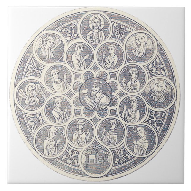 Azulejo Siete virtudes y Jesucristo (Frente)