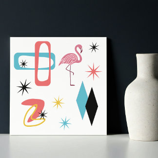 Azulejo Siglo medio Estrellas modernas Diamantes Flamingo