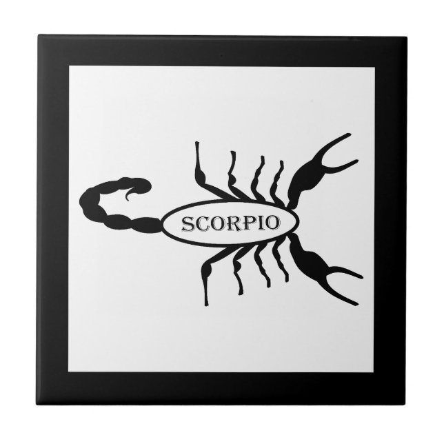 Azulejo Signo de estrella de escorpión negro de Scorpion (Frente)
