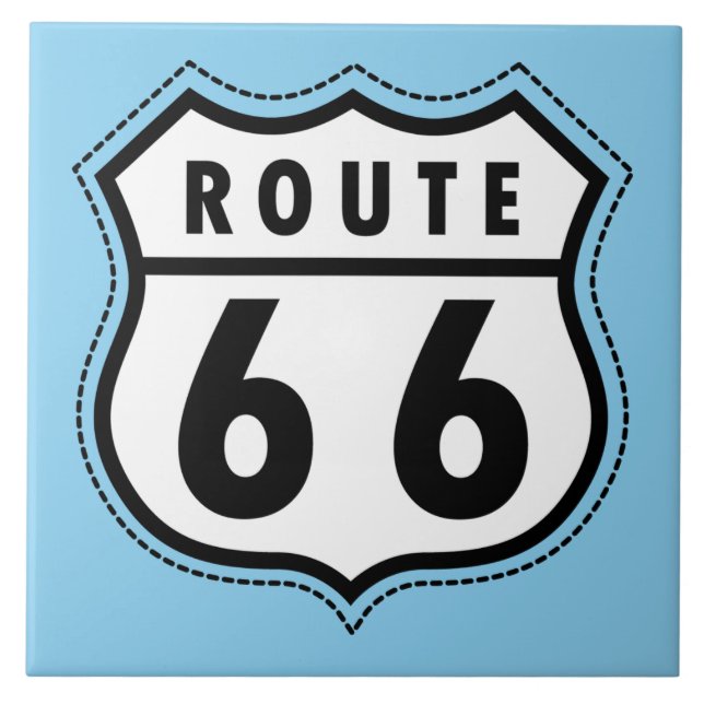 Azulejo Signo de la ruta azul del bebé 66 (Frente)