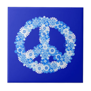 Azulejo Signo de Paz en Azul