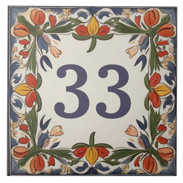 Azulejo Signo de placa de número de casa personalizada de  (Frente)