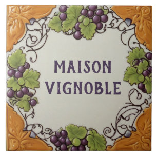 Azulejo Signo de placa de placa de uva morada