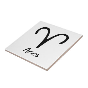 Azulejo Signo del Zodiaco Aries sobre Fondo Blanco