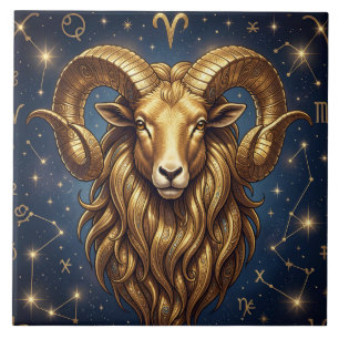 Azulejo Signo zodiacal Aries Arte de astrología