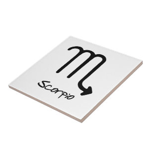 Azulejo Signo zodiacal de Escorpio sobre fondo blanco