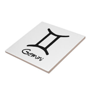 Azulejo Signo zodiacal de Géminis sobre fondo blanco