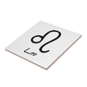 Azulejo Signo zodiacal de Leo sobre fondo blanco